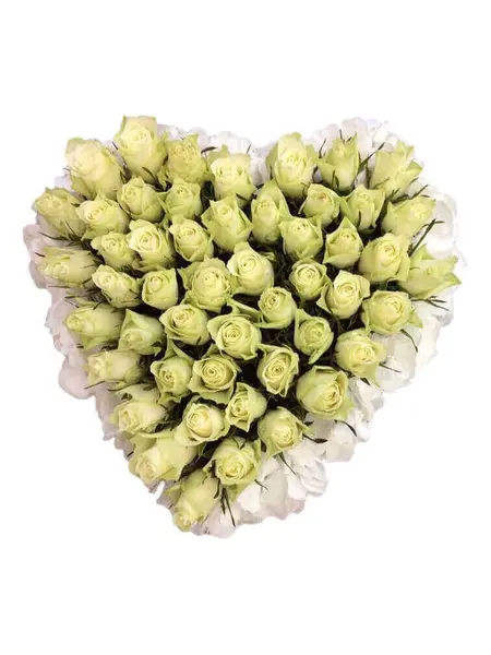 Heart-Shaped Tribute White Roses & Hydrangea