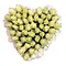  Hartvormig Rouwstuk Witte Rozen & Hortensia