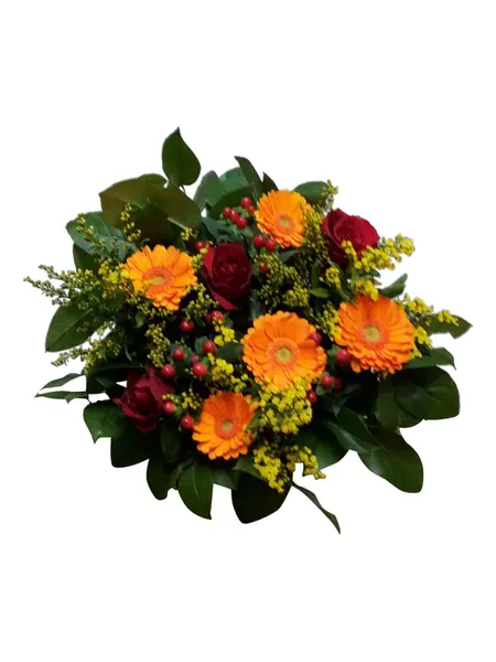 Bouquet de Fleurs Jaune-Orange & Rouges