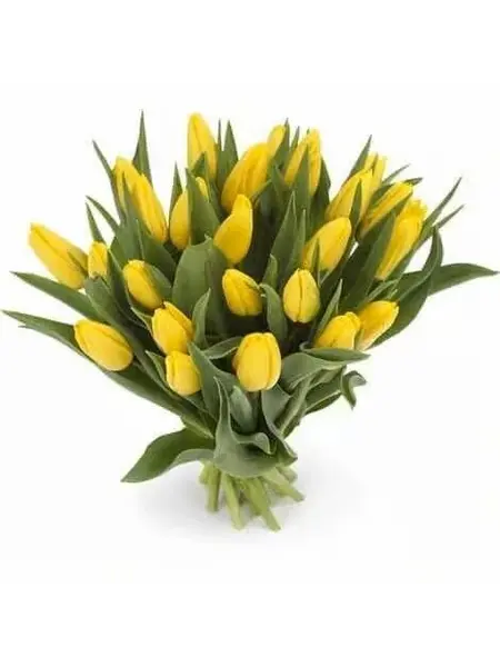 Yellow Tulip Bouquet with Playful Blueberry