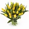  Boeket Gele Tulpen met Speelse Bosbes