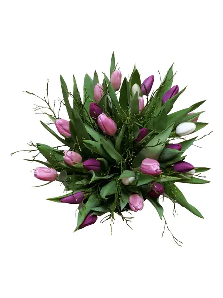 Tulpen Boeket Pastel met Speelse Bosbes