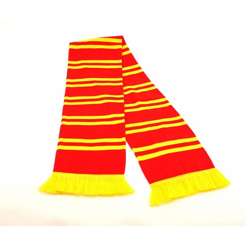 Topfanz Sjaal rood streepjes geel