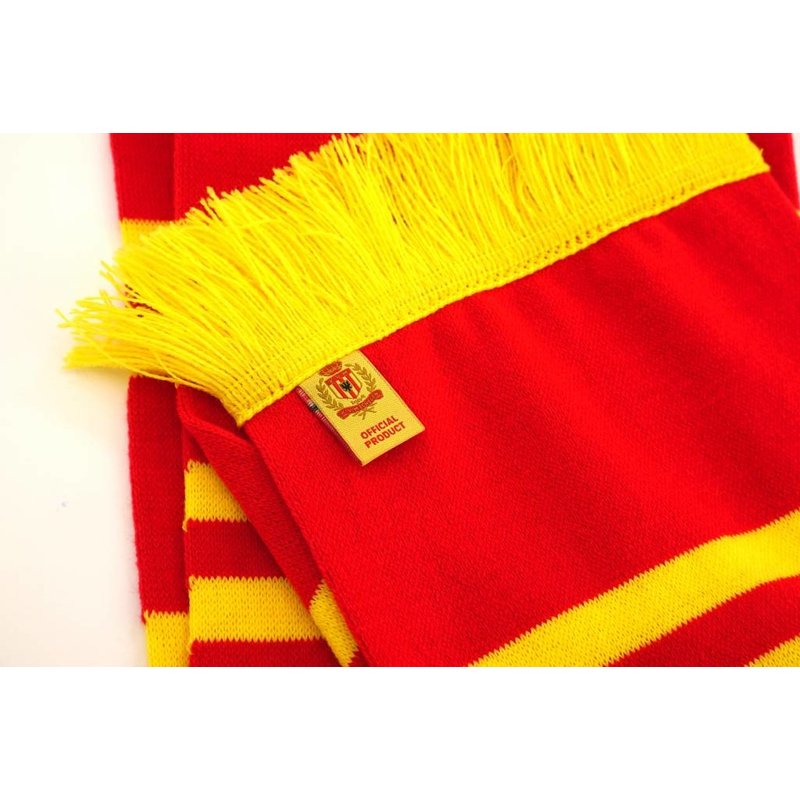 Topfanz Sjaal rood streepjes geel