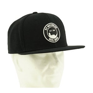 Snap back black logo rubber patch