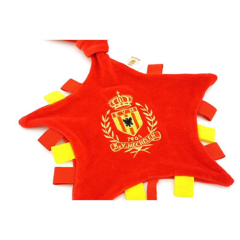Topfanz Tutteldoekje rood-geel logo geborduurd - KVM
