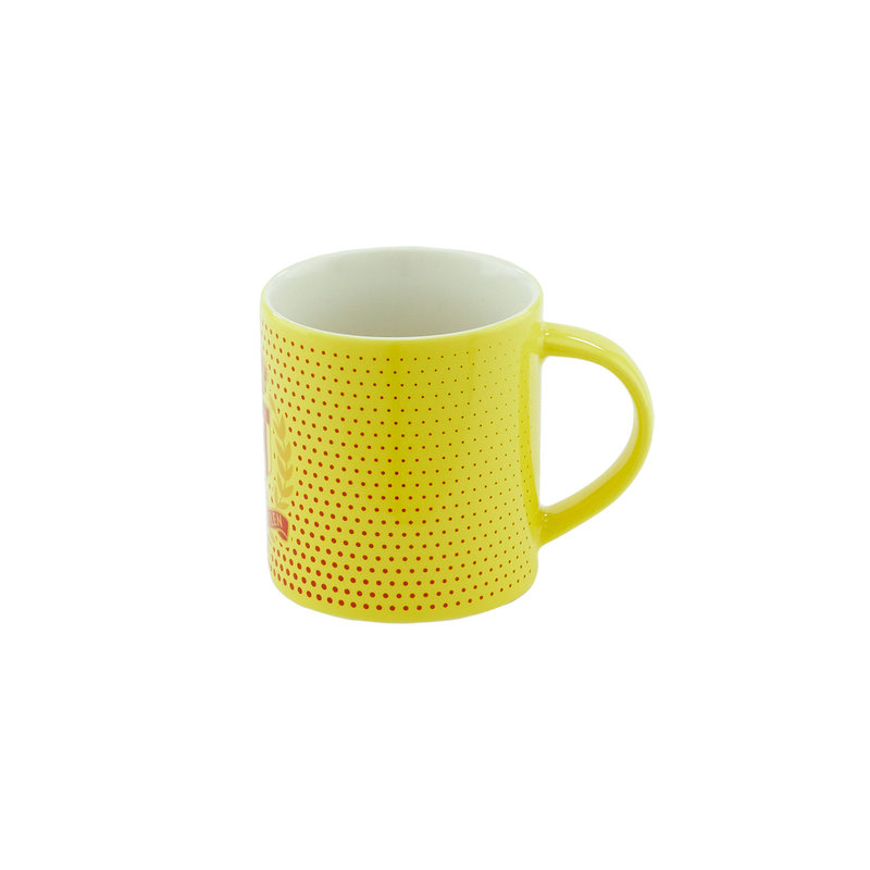 Topfanz Mug yellow red bubbles