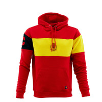 Topfanz Hoodie red and yellow with logo and captainsband