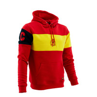 Topfanz Hoodie red and yellow with logo and captainsband