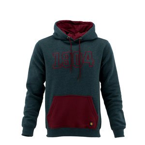 Hoodie donkergrijs / bordeaux 1904