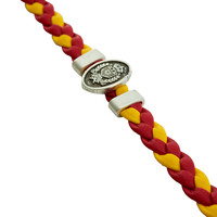 Topfanz Geel-rood gevlochten armbandje met KVM logo