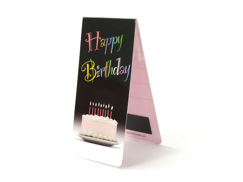 Magnetic Bookmark, Happy Birthday, with cake