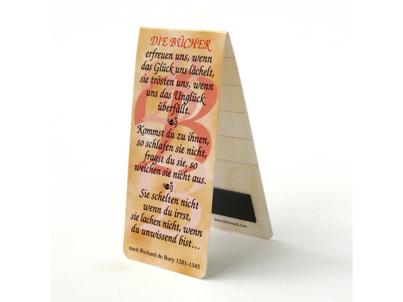 Magnetic Bookmark, German Quote, R. de Bury