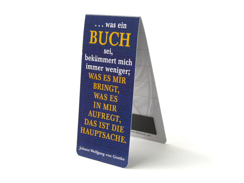 Magnetische Boekenlegger, Quote, J.W. von Goethe