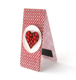 Magnetic Bookmark, Heart shaped cake, red