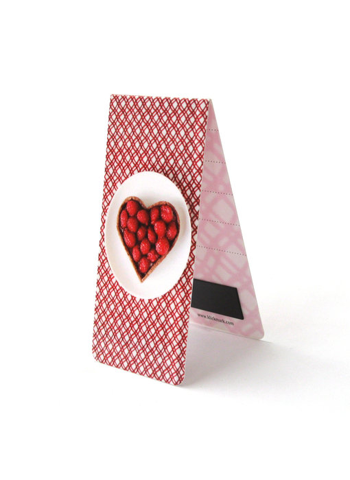 Magnetic Bookmark, Heart shaped cake, red