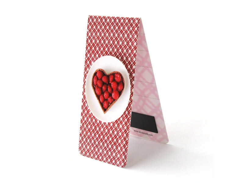 Magnetic Bookmark, Heart shaped cake, red