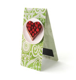 Magnetic Bookmark, Heart shaped cake, green