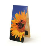 Marcapagina magnético, girasol con mariposa