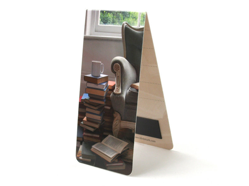 Magnetic Bookmark, Chair, Books and Coffee