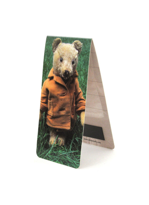 Marque-page magnétique, ours en peluche, herbe