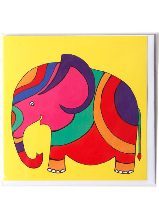 Doble tarjeta, Elefante, H. Simon, ilustración aria