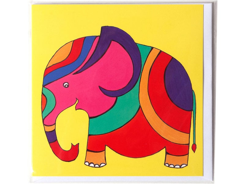 Doble tarjeta, Elefante, H. Simon, ilustración aria