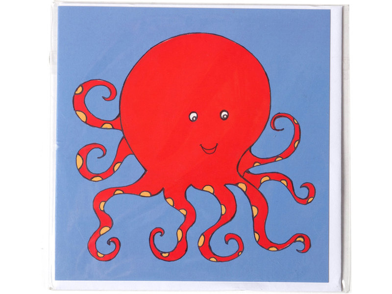 Doble tarjeta, pulpo, H. Simon, ilustración aria