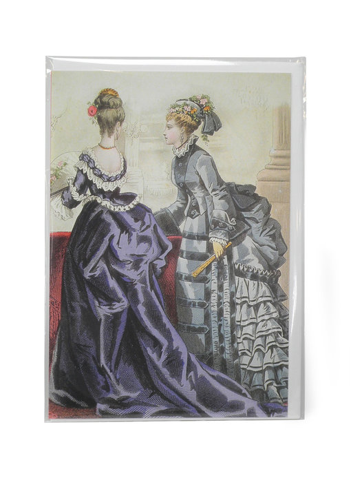 Card, Two ladies in purple and green