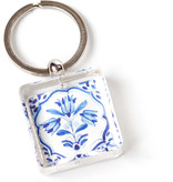 Schlüsselbund in Geschenkbox, Delfter blaue Fliese, drei blaue Tulpen