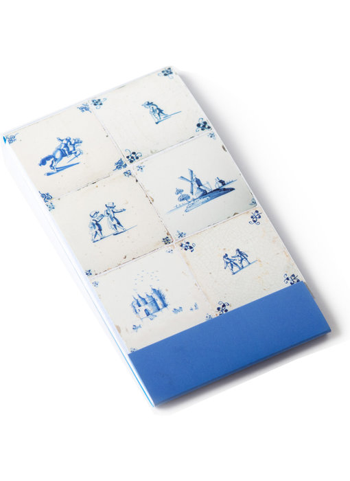 Notelet, sechs blaue Delfter Fliesen