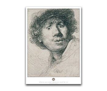 Affiche, 50 x 70, Autoportrait au visage curieux, Rembrandt