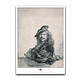 Plakat, 50 x 70 cm, Selbstporträt auf einer Steinschwelle, Rembrandt
