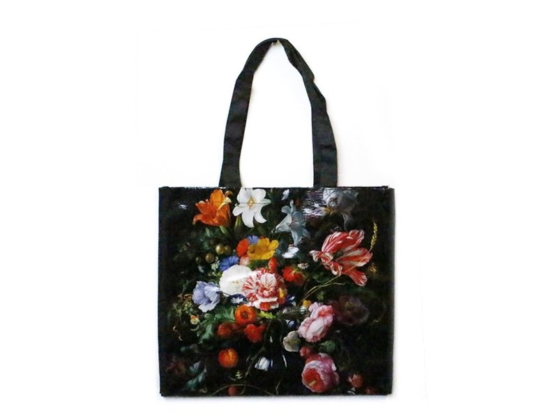 Bolso de compras, De Heem, florero con flores