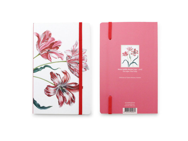 Cuaderno de tapa blanda, tres tulipanes, Merian