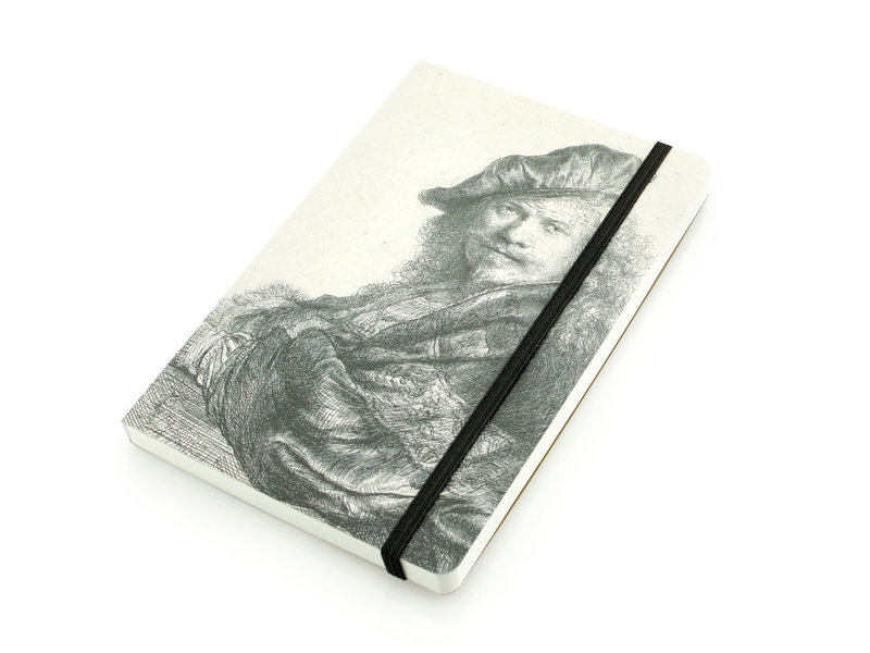 Carnet à couverture souple, Autoportrait, appuyé sur une pierre, Rembrandt