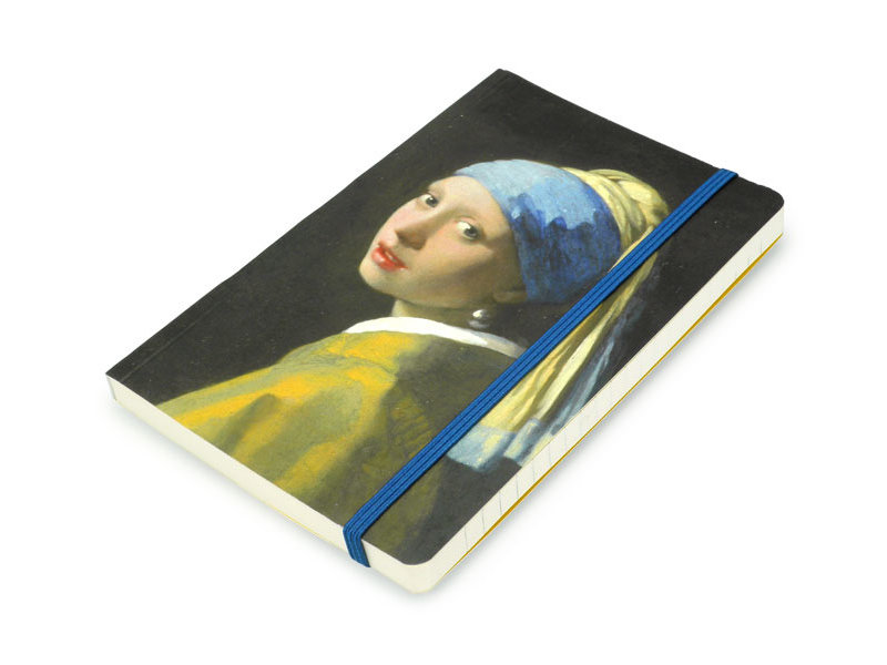 Carnet à couverture souple A6 , Fille avec une boucle d'oreille perle, Vermeer