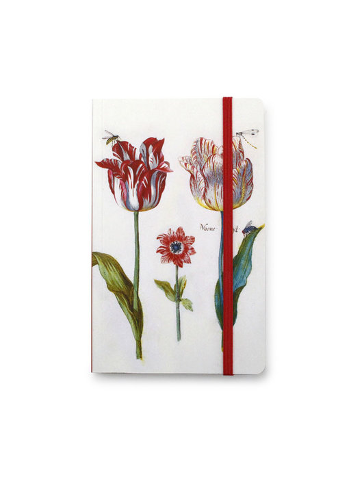 Softcover-Notizbuch A6, Vier Tulpen mit Insekten, Marrel