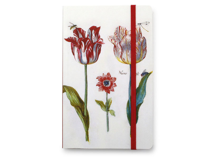 Carnet à couverture souple, Quatre tulipes avec insectes, Marrel