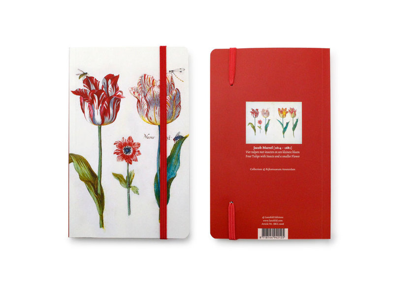 Softcover Notebook, Four Tulips with insects, Marrel