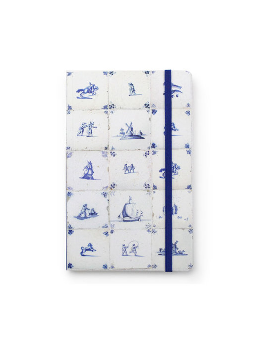 Cuaderno de tapa blanda A6, azulejos azules de Delft