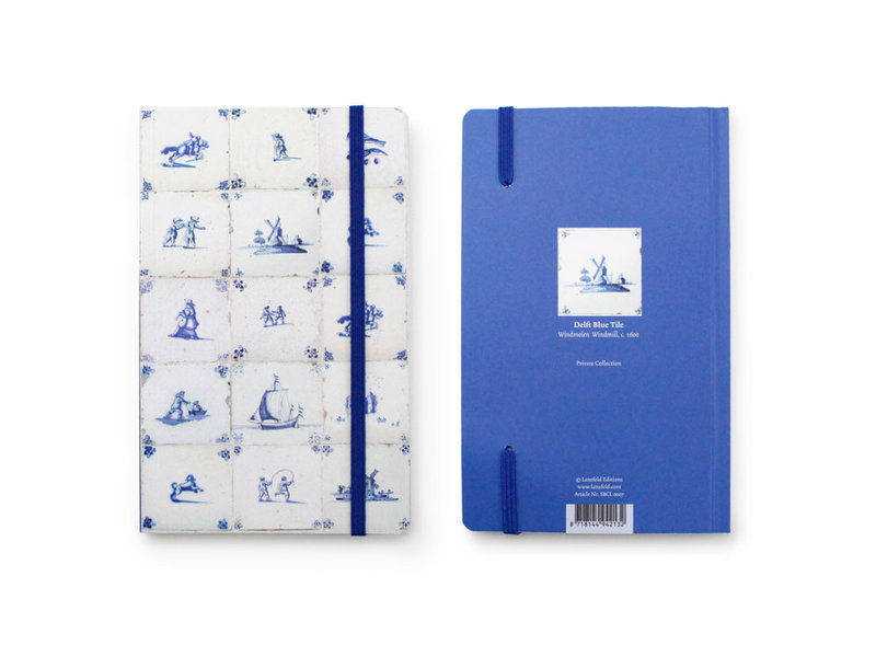 Cuaderno de tapa blanda, azulejos azules de Delft