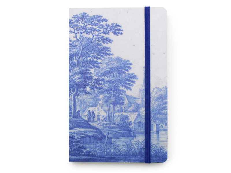 Softcover Notebook, Dutch Riverside Scene Delft Blue