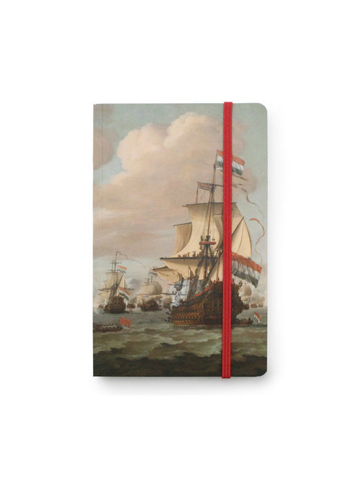 Softcover notitieboekje A6, Schepen op zee 1689, Van de Velde