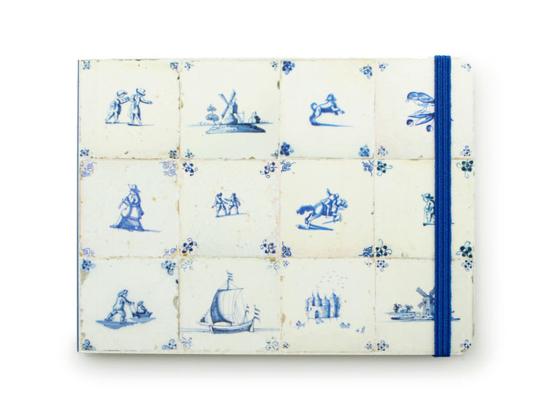 Cuaderno de bocetos, azulejos azules de Delft