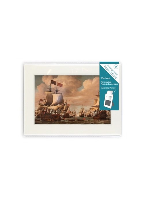 Matted prints  with reproduction, S, Ships at sea, Van de Velde