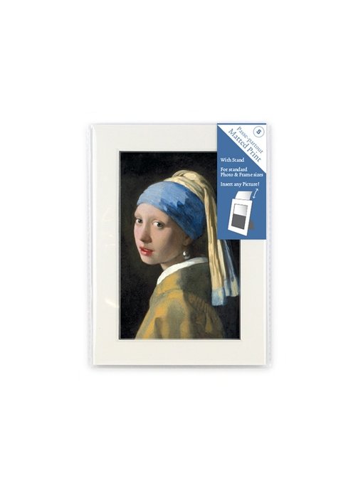 Matted prints, S, 18 x 12.8 cm, Girl with a Pearl Earring, Vermeer