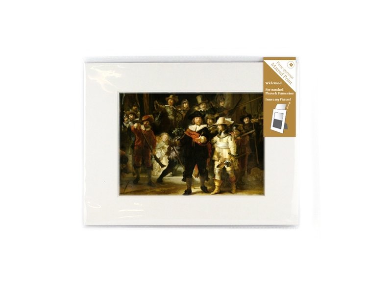 Matted prints with reproduction, M, De Nachtwacht, Rembrandt