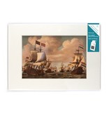 Matted prints  with reproduction, L, Ships at sea, Van de Velde