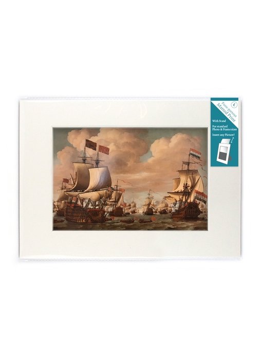 Matted prints with reproduction, L, Ships at sea, Van de Velde